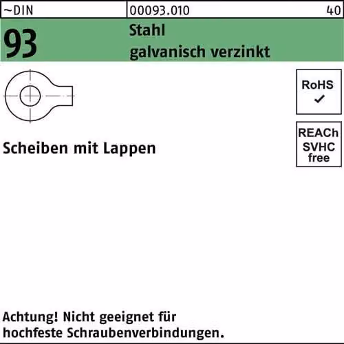 Rondelle Reyher DIN 93 acciaio 6,4 galv. vz 000930100064000 (1000 pezzi)