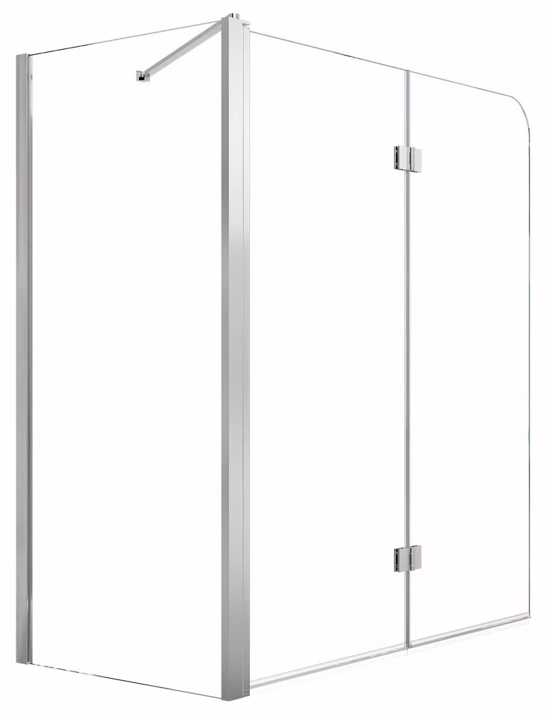Pannello doccia per vasca da bagno SucceBuy, dimensioni 70/120x140 cm, parzialmente senza telaio, vetro di sicurezza da 6 mm, colore argento, parete pieghevole per vasca da bagno a due ante, con rivestimento nano, pieghevole a 180°, composto da 1 pannello
