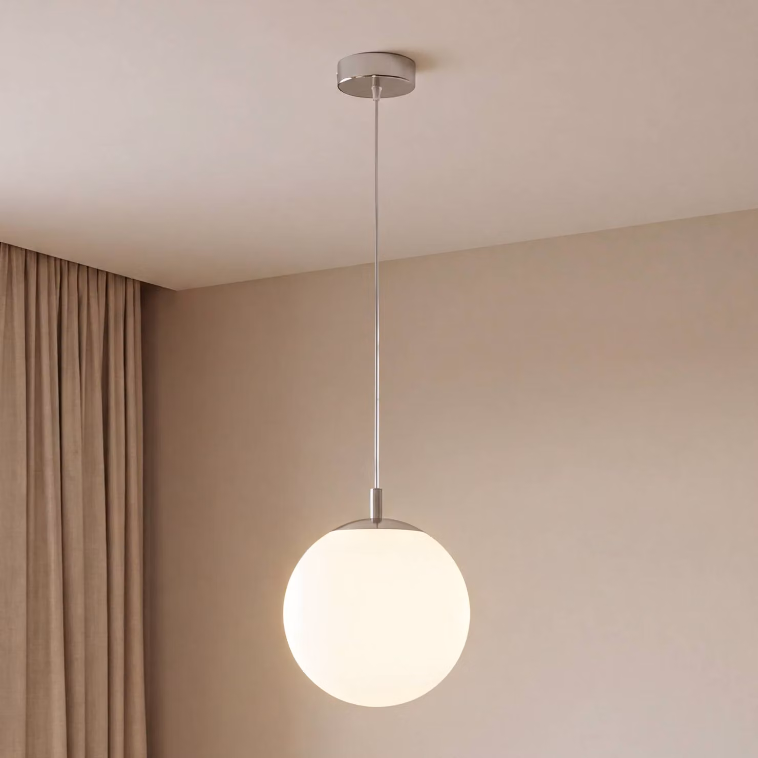 Lampada a sospensione in vetro Bernike Argon, dimmerabile, Bianco / Opale, Soggiorno / Sala da pranzo, Vetro, Moderno, Lampada a sospensione