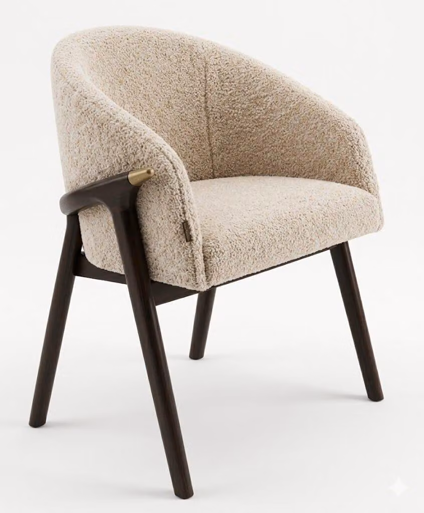 Poltrona confortevole, realizzata con materiali di pregio e dal design moderno