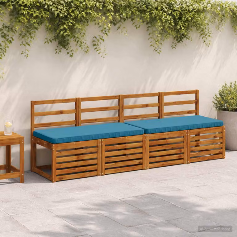 Cuscino per Panchina vidaXL VUGHT Azzurro in Poliestere con Rivestimento Rimovibile e Resistente ai Raggi UV