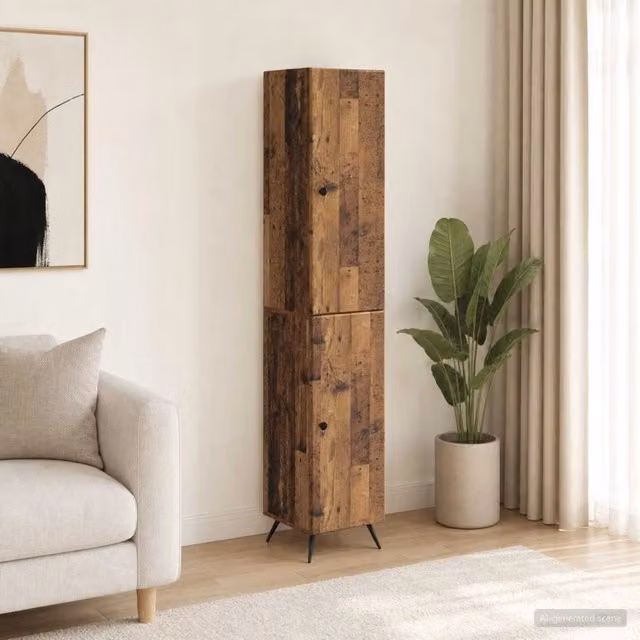 Set di 2 armadi a muro vidaXL in legno e MDF color marrone stile rustico con ante a battente e ripiani interni