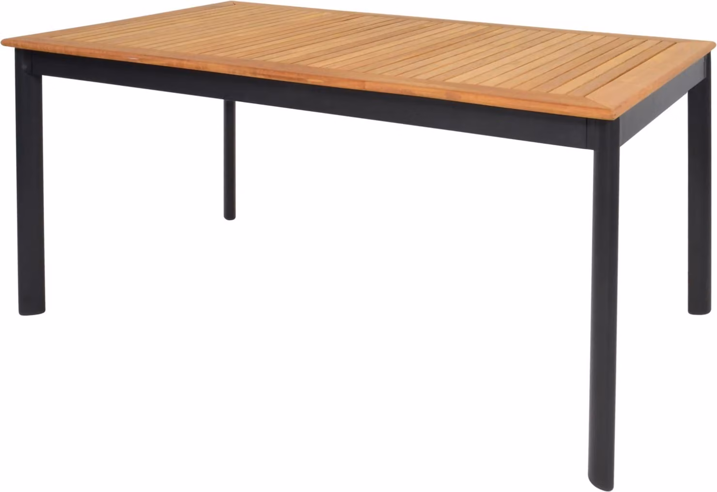 Tavolo - 150x90x75,5 cm - Alluminio - Piano in teak