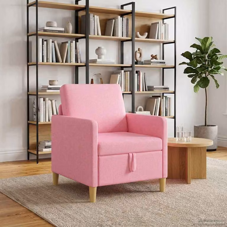Divano con contenitore vidaXL in tessuto rosa con seduta apribile per il tuo soggiorno L 72 x P 78 x H 87 cm