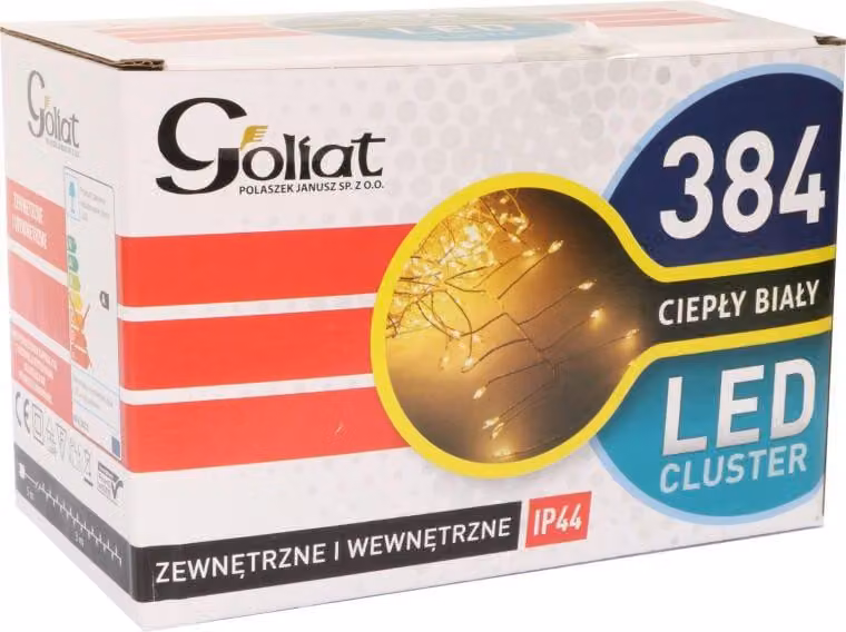 384 luci a LED a forma di catena, ideali per l'albero di Natale, con luce bianco caldo