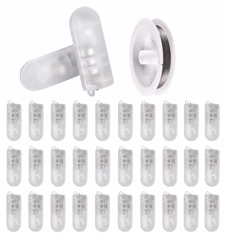 30 mini luci a LED con 25 metri di filo argentato, luce bianco caldo, incluse batterie