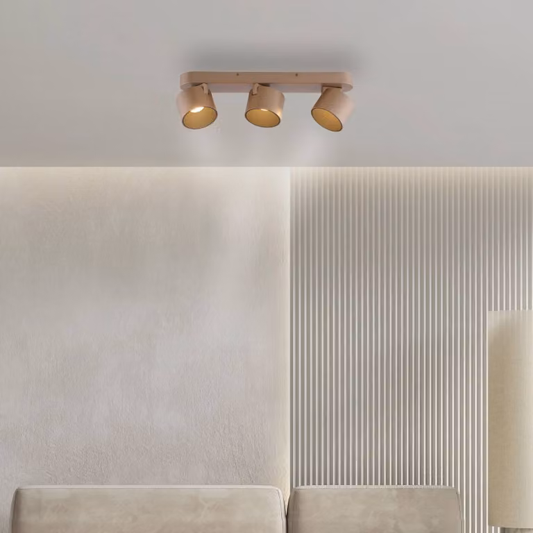 PURE Faretto da soffitto LED Cup, color bronzo, 56 cm, metallo, a 3 luci dimmerabile, Bronzo / Ottone antico, Soggiorno / Sala da pranzo, Metallo, Moderno