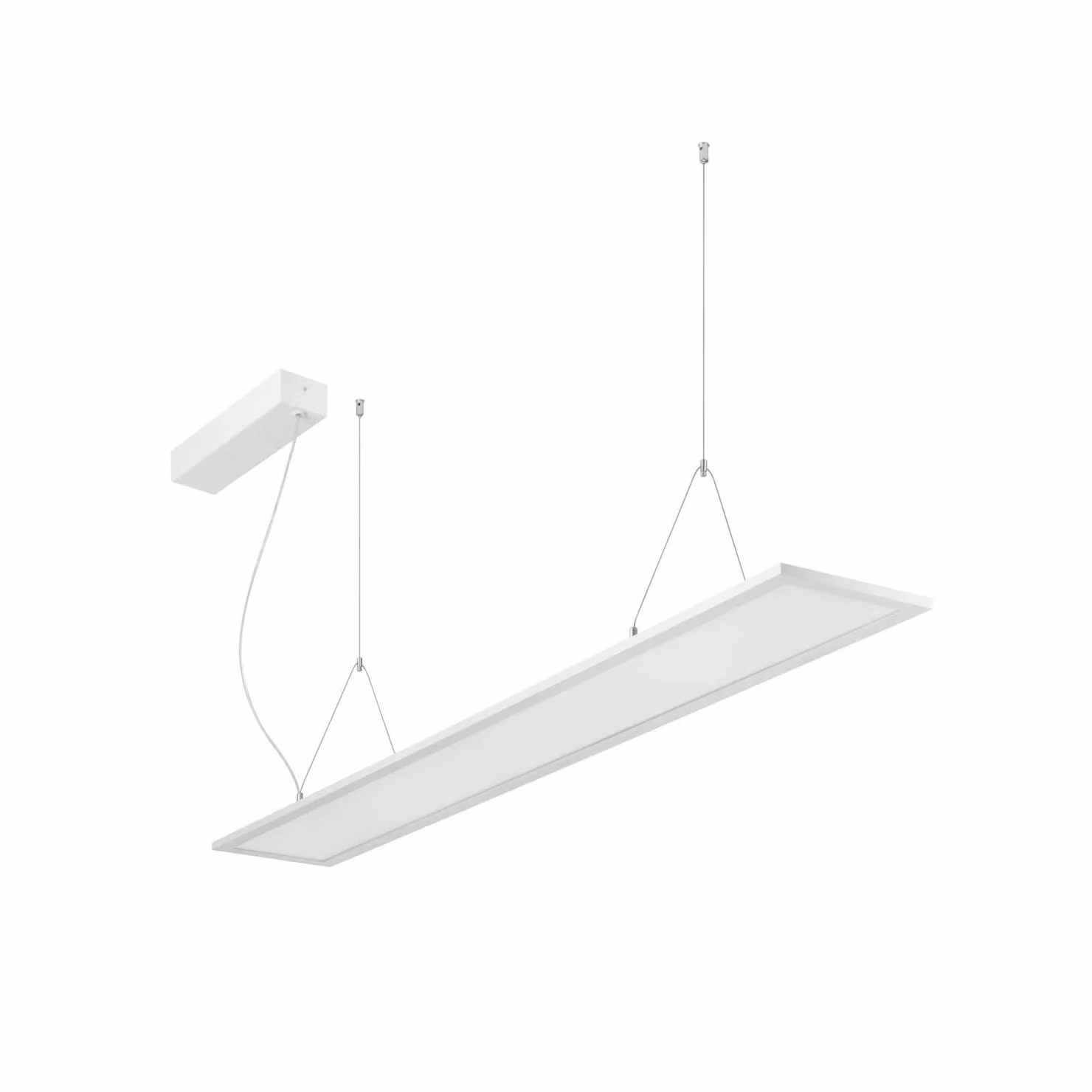 BRUMBERG Lampada a sospensione LED Adara 149,5 cm, DALI, 2CCT, microprisma Adara, dimmerabile, Bianco / Opale, Studio / Ufficio, Alluminio, Lampada a sospensione