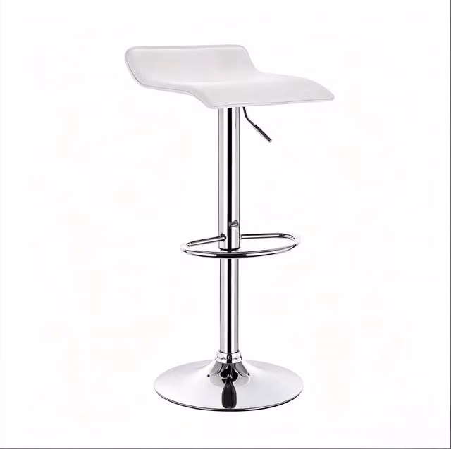 Sgabello da bar girevole 62-84 cm bianco in similpelle e metallo regolabile