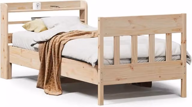 Letto singolo | Letto per adulti | Letto senza Materasso 90x200 cm in Legno Massello di Pino