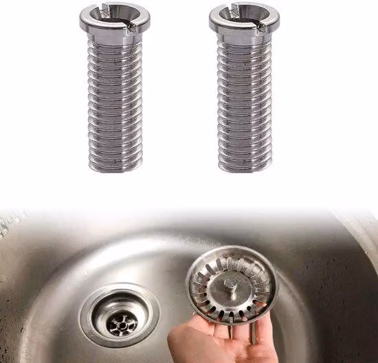 Vite di scarico in acciaio sottile - acciaio 304 - 2 pezzi - lunghezza 25 mm - per rubinetti da cucina