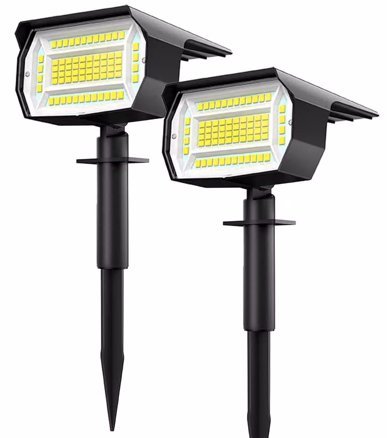 2 Lampioni solari da esterno, luce bianca fredda, LED, impermeabili