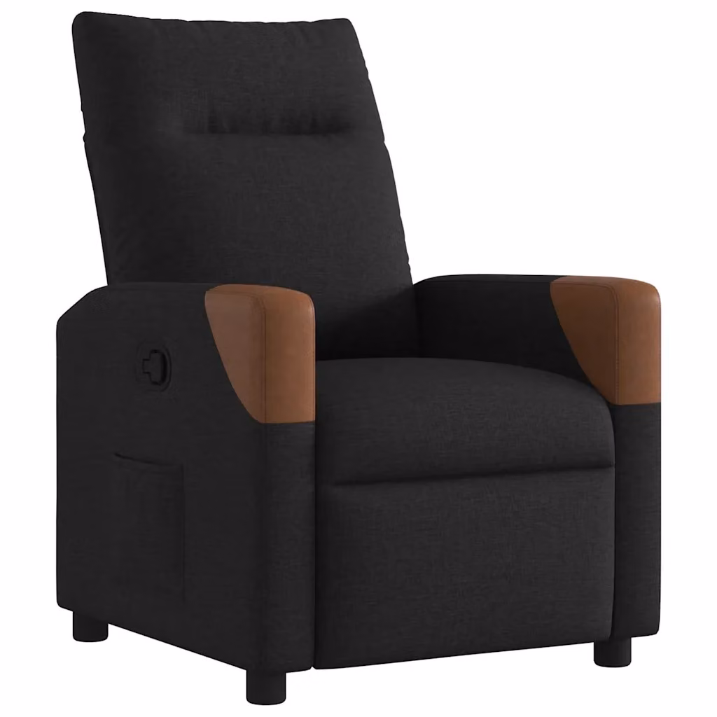 Poltrona Reclinabile Relax vidaXL in Tessuto con Braccioli, Colore Nero o Marrone – 2