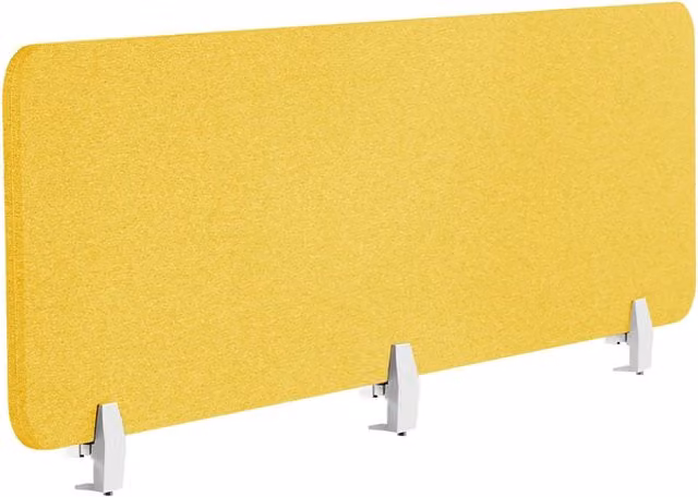 Pannello Divisorio Fonoassorbente per scrivania in PET Giallo 180 x 40 cm tavolo ufficio