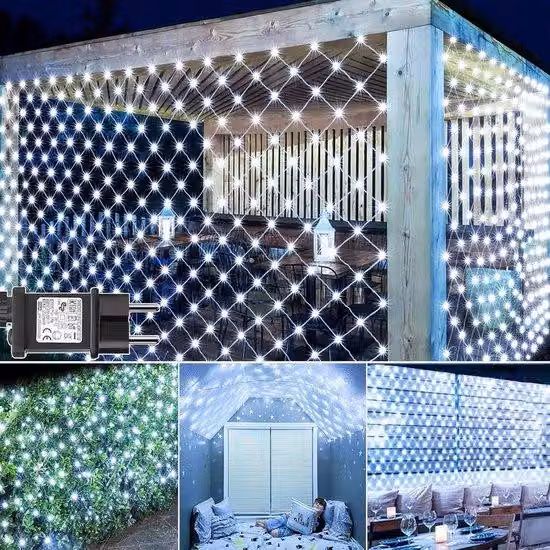 Ghirlanda luminosa bianca a 200 LED, 3x2 m, impermeabile con timer