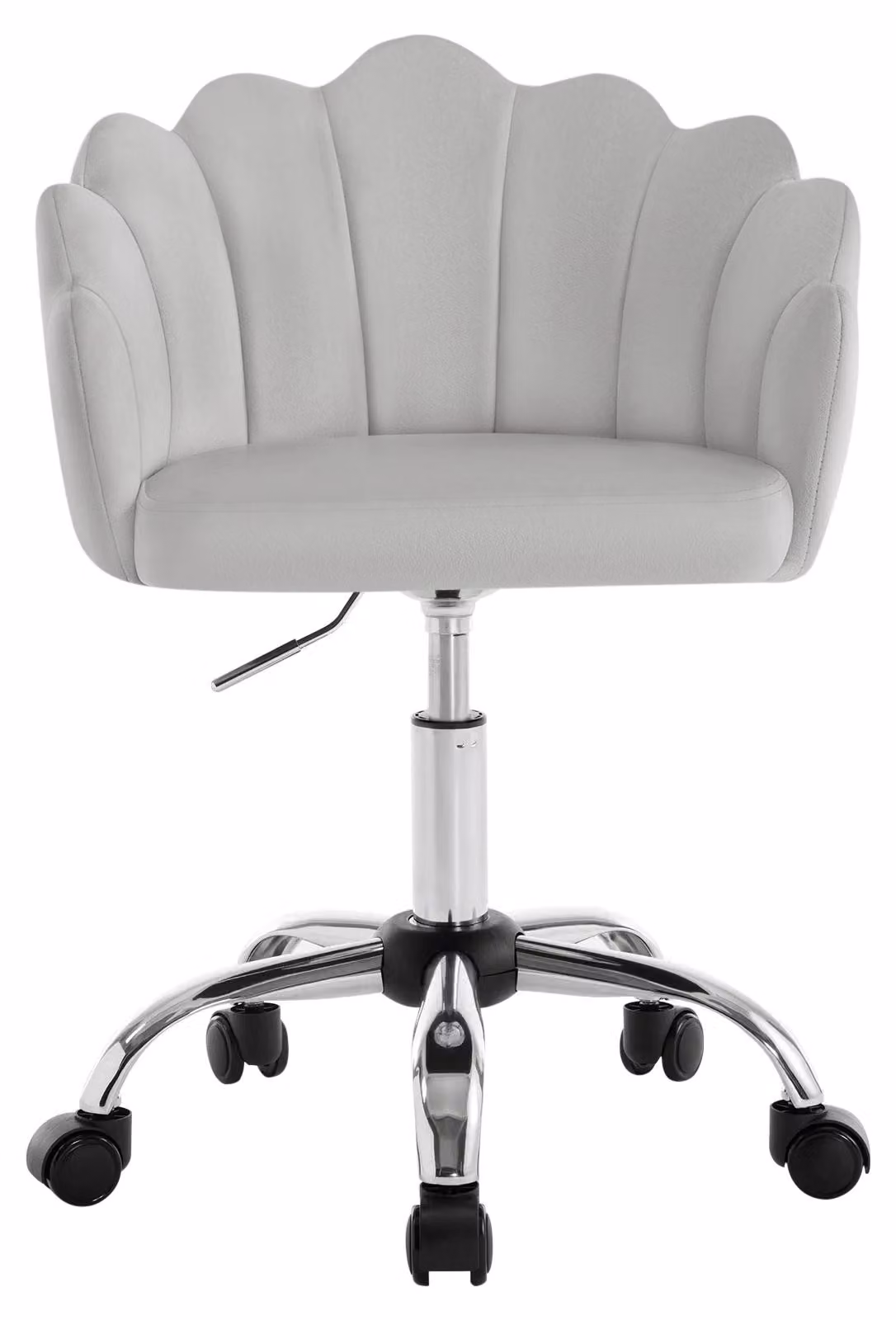 Sedia imbottita - Sedia da ufficio - Ergonomica - Regolabile in altezza - Girevole - Con rotelle - Imbottita - Grigio chiaro