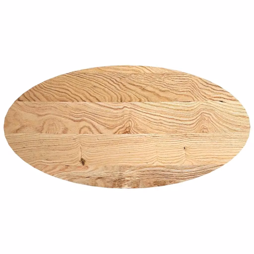 Piano per Tavolo Ovale in Rovere Massello vidaXL, Colore Marrone, L 120 cm x P 60 cm x H 4 cm – 2