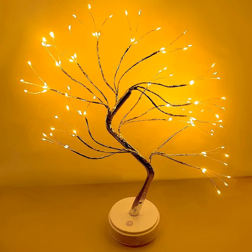 Albero di luci a LED, 108 luci bianche calde, 50 cm, interruttore a sfioramento