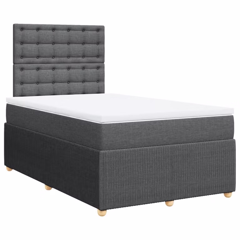 Giroletto a Molle con Materasso Grigio Scuro 120x190cm Tessuto
