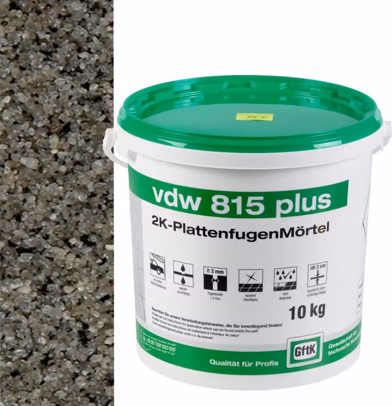 vdw 815 plus 2K-Fugenmörtel 10kg Steingrau