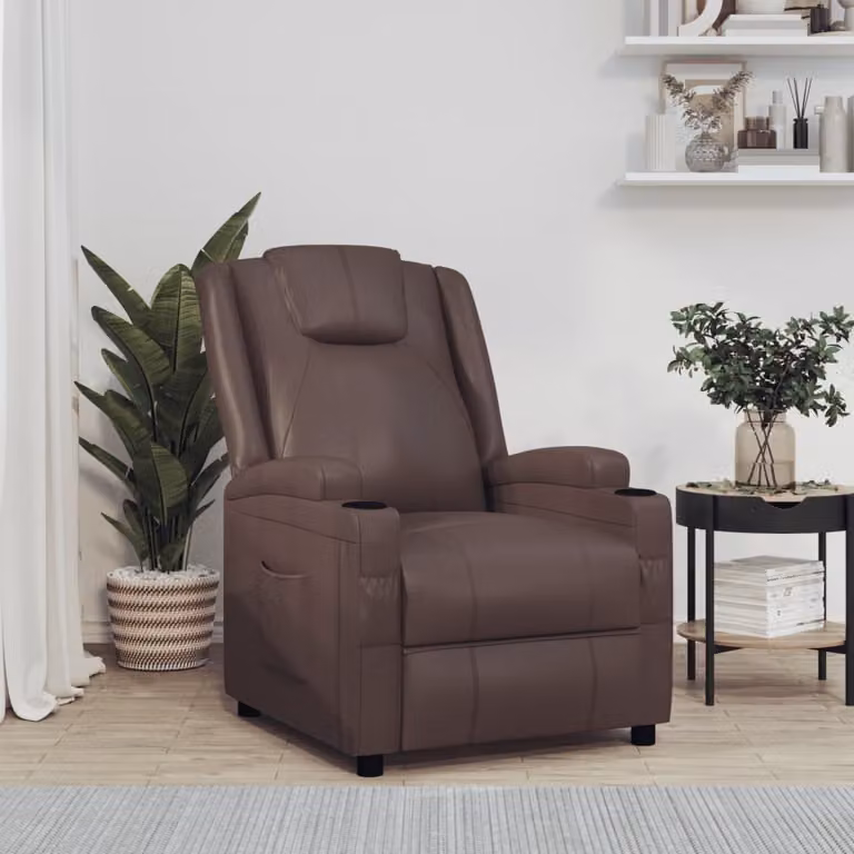 Maison Exclusive - Poltrona relax marrone in Pelle finta
