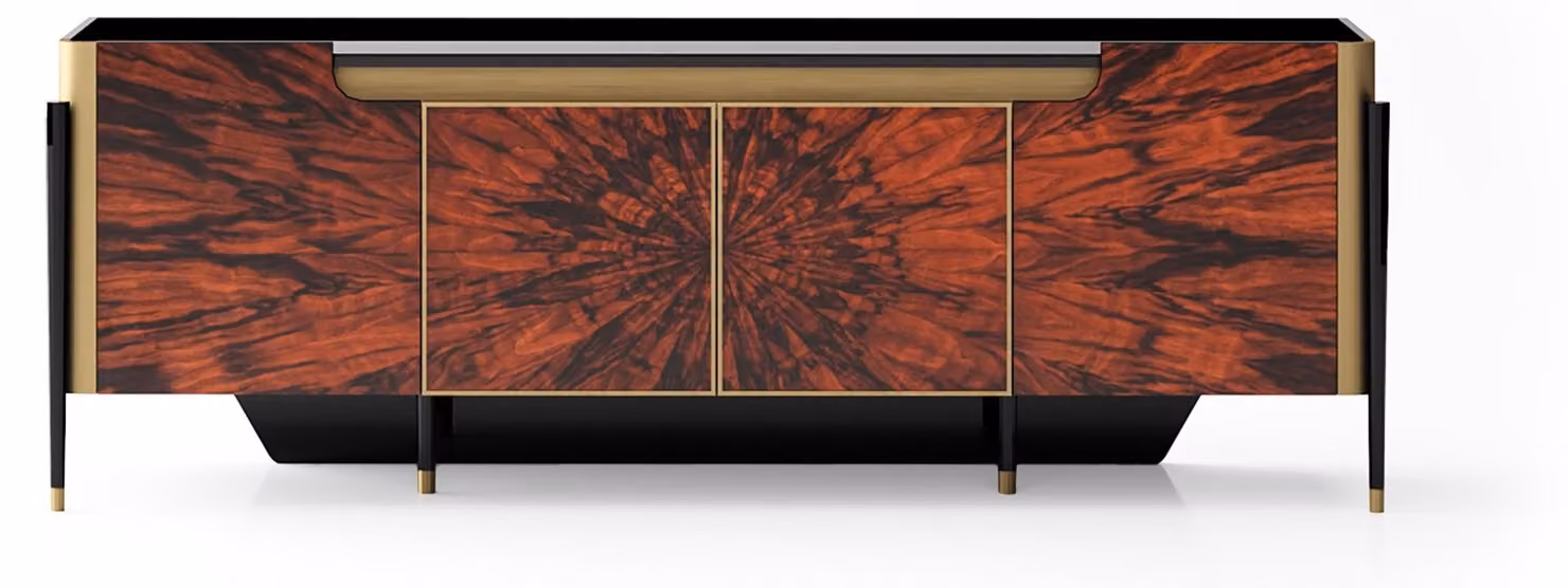 Exklusive Braune Konsole Luxuriöses Sideboard Moderne Holzmöbel