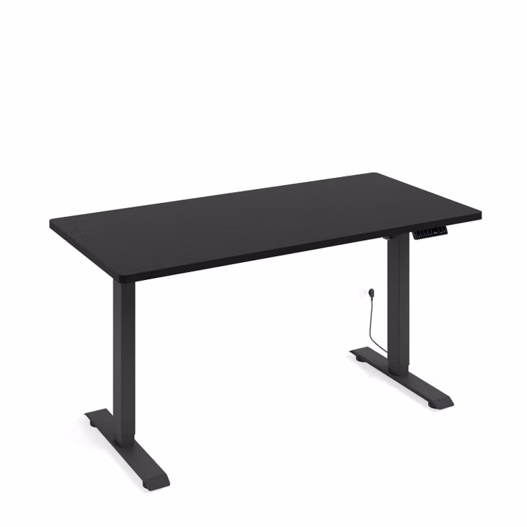 Scrivania elettrica regolabile in altezza BIMOTION 1S, 140x70x3,2 cm Nero/Nero