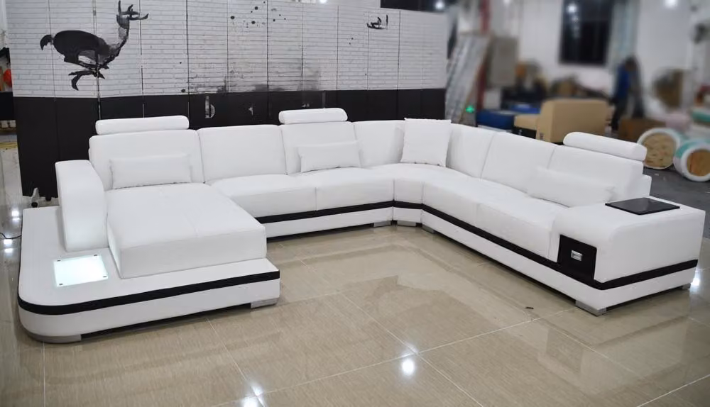 Design Ledersofa Sofa Modernes Polster Leder Ecksofa Couch Wohnlandschaft