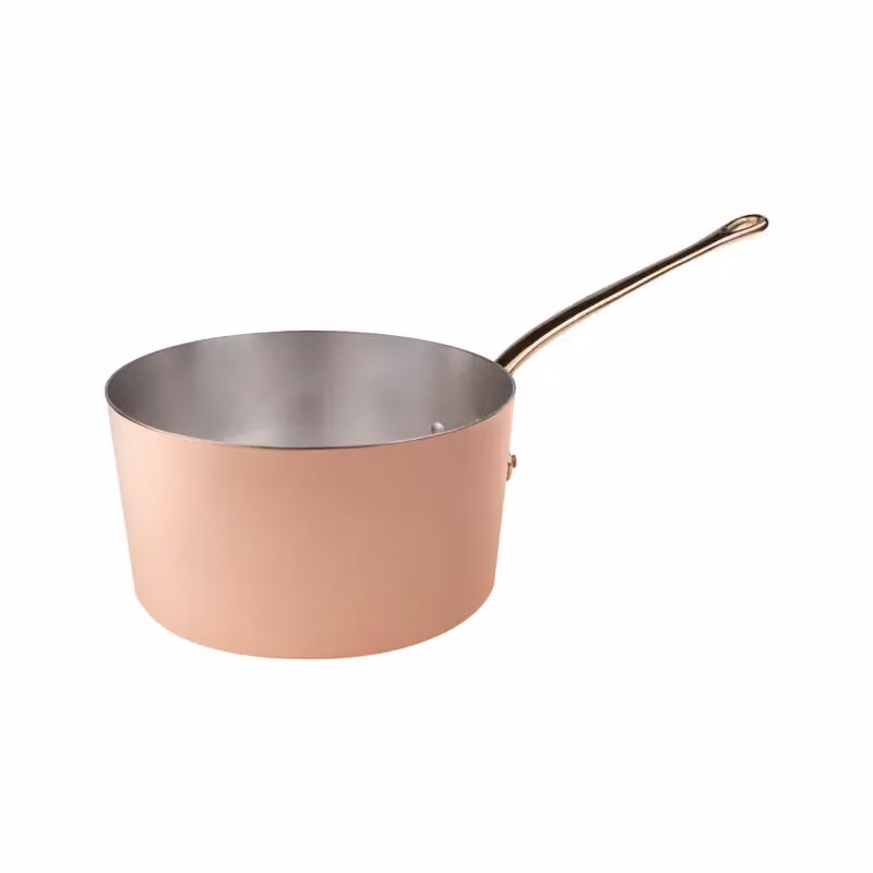 Casseruola alta in rame liscio - 1 manico diam. 18 cm