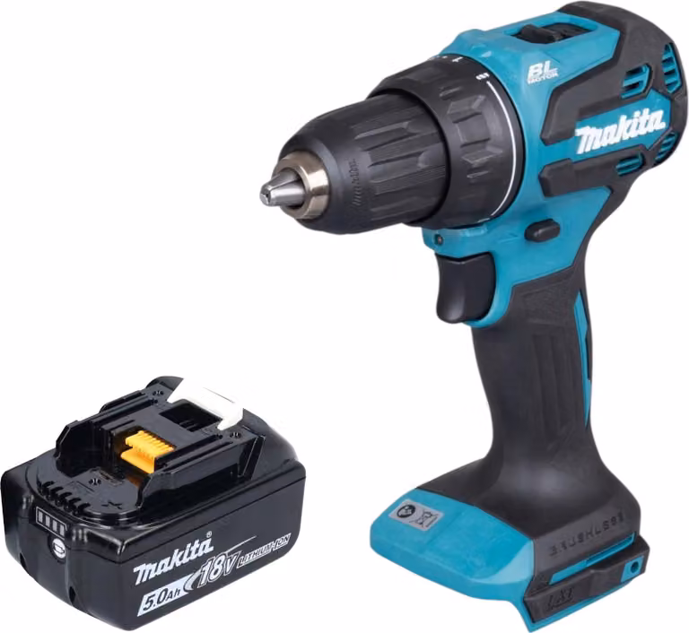 Makita DDF 490 T1 Trapano avvitatore a batteria 18 V 65 Nm 1/2" Brushless + 1x batteria 5,0 Ah - senza caricabatterie