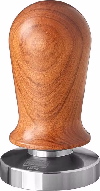 Tamponatore per Barista Scarlet Espresso con Maniglia in Legno e Base in Acciaio Inox, Marrone, Rotondo