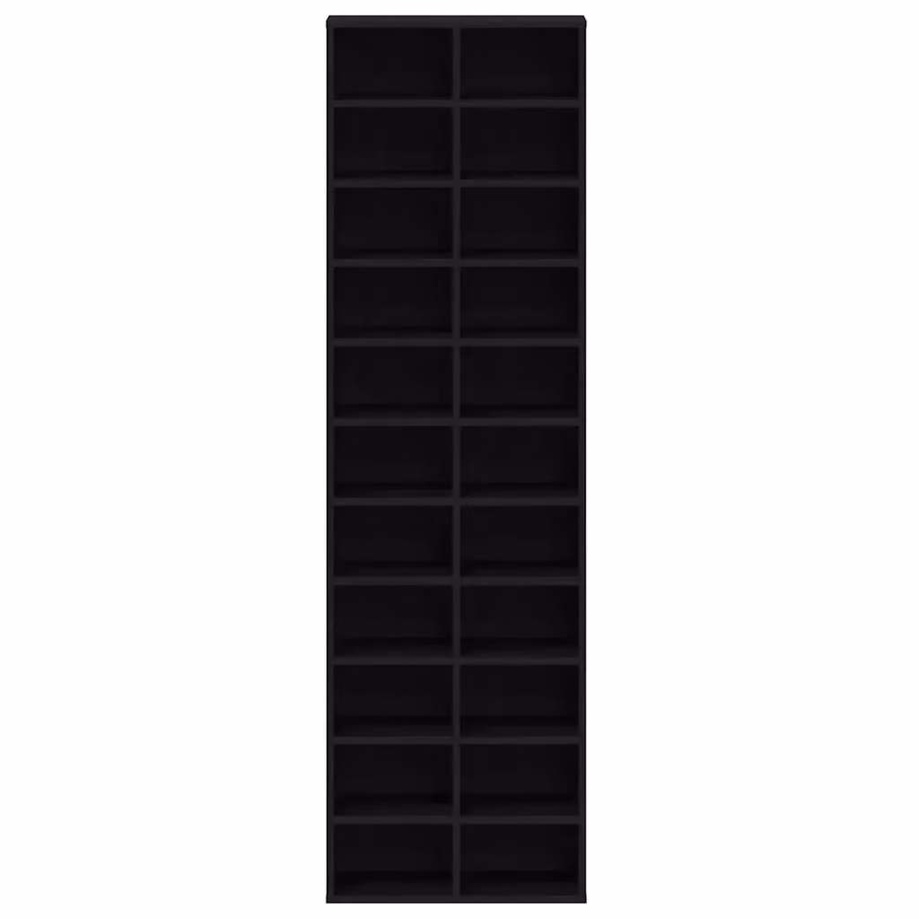 Scarpiera minimalista HELLOSHOP26 per ingresso in legno composito nero L 54 cm x P 34 cm x H 183 cm – 2