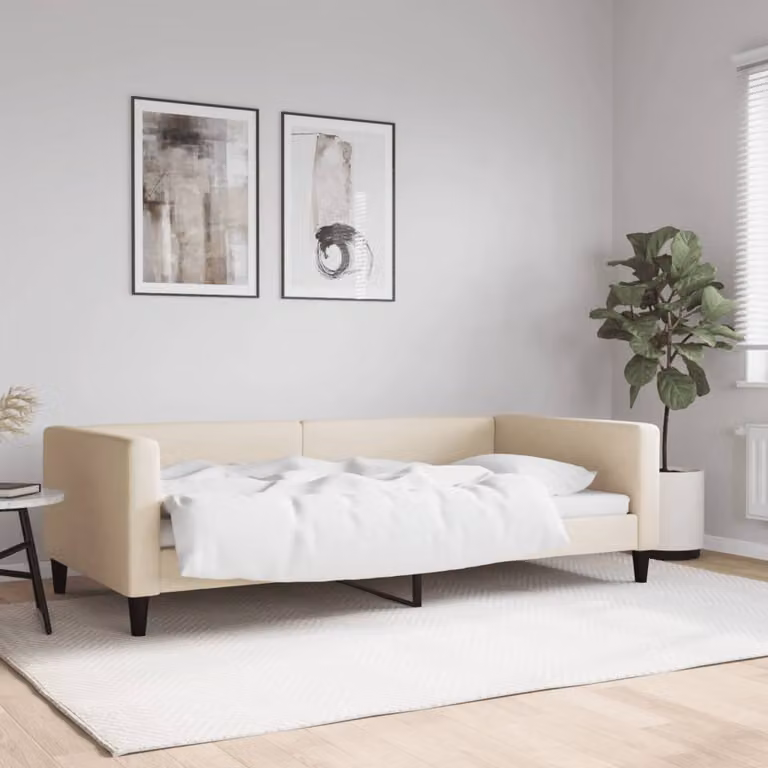 Letto da giorno vidaXL in tessuto beige L: 100 cm, P: 200 cm, H: 68 cm