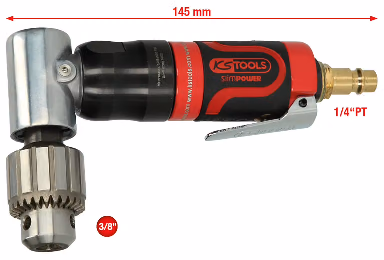KS TOOLS 3/8" SlimPOWER Mini trapano angolare pneumatico - 515.5525