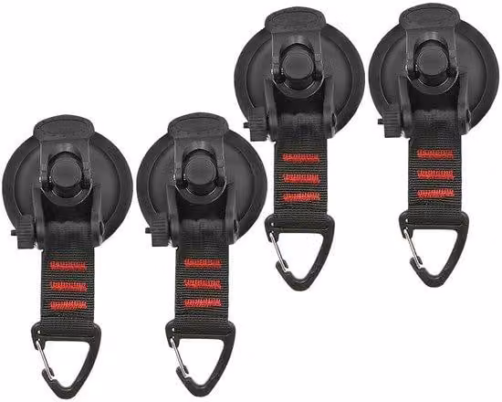 Ventose resistenti, confezione da 4, nero, per auto, furgoni e camion