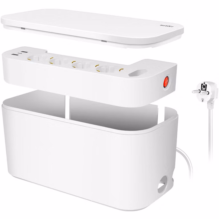 LogiLink LPS281U Scatola portacavi LogiLink con multipresa, a 5 vie, bianco