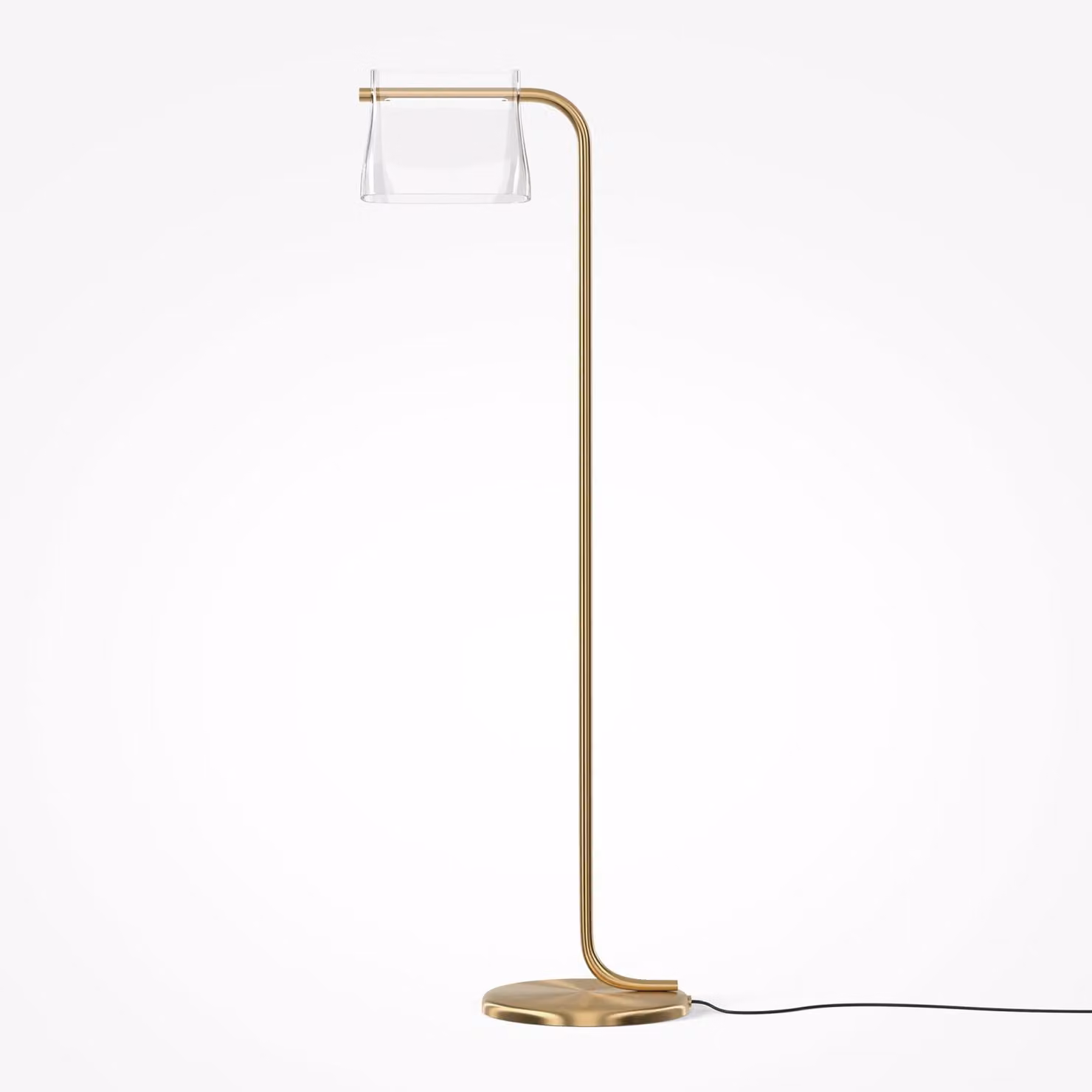 Lampada da terra LED in metallo e vetro alta 126,5 cm in ottone bianco caldo 3000 K 850 lm Moderna
