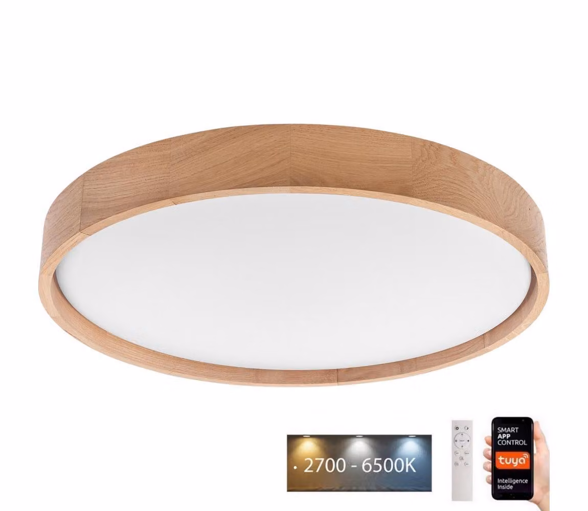 Brilagi - Plafoniera LED dimmerabile MANAROLA SMART LED/36W/230V 2700-6500K rovere d 51 cm Wi-Fi + telecomando Tuya