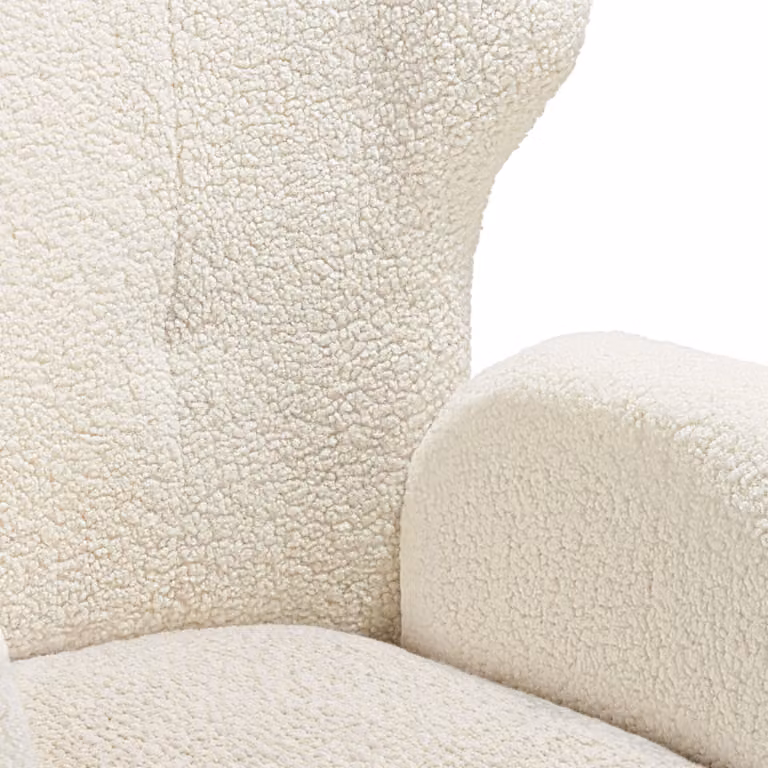 Poltrona scandinava tectake in bouclé bianco e nero con braccioli, L: 92 cm, P: 72 cm, H: 71 cm