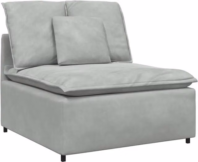 Modulo Centrale Divano Modulare con Cuscini Grigio Chiaro 100cm CFW2751100