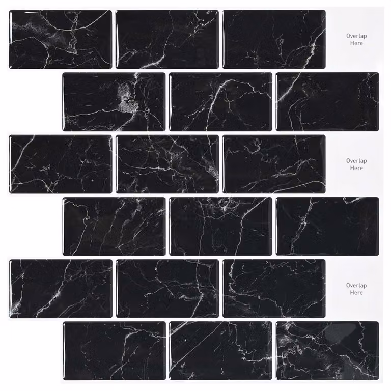 Piastrella subway 10 pcs Marmo Nero 30 x 30 cm