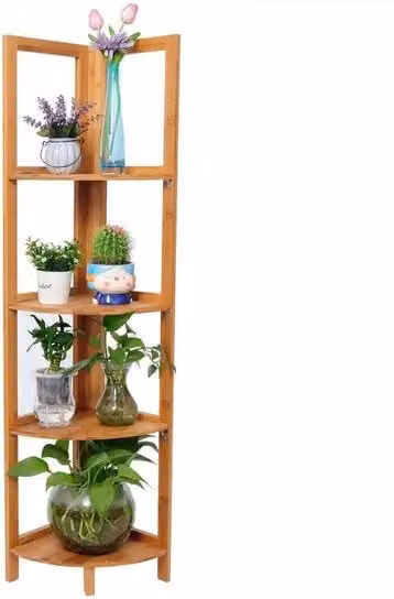 Organizzatore multifunzionale da angolo BricoBravo in bamboo marrone, H 120 x L 27 x P 27 cm