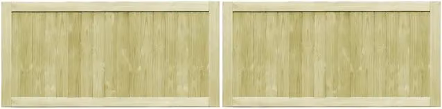 Set di 2 Cancelli Doppi da Giardino vidaXL in Legno di Pino Impregnato, Colore Verde, L: 300 cm, H: 75 cm