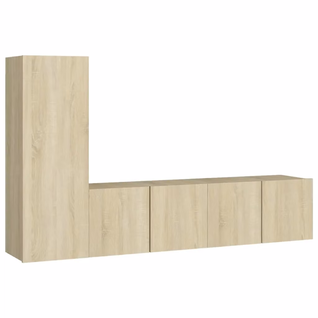 Set di mobili porta TV moderno vidaXL in legno color rovere, 3 pezzi, da appendere a parete, L: 90 cm, P: 30 cm, H: 60 cm – 2