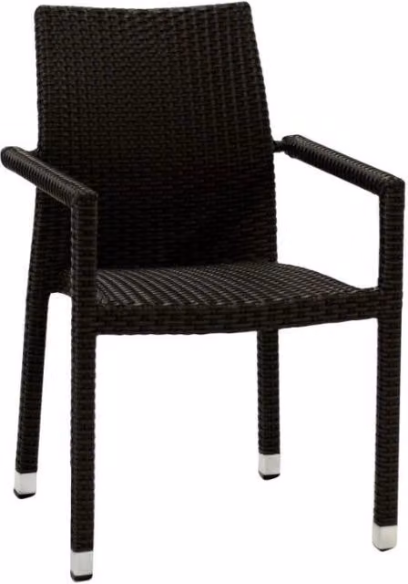 Poltrona Adila Vacchetti in Polyrattan Colore Noce per Giardino e Terrazza L: 60 cm, P: 61 cm, H: 44/46/65/88 cm