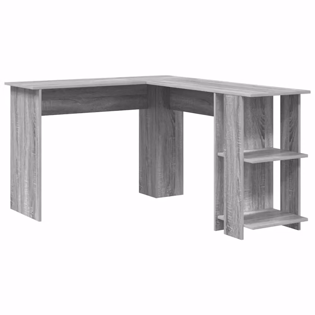 Scrivania ad angolo moderna vidaXL in MDF laminato grigio L: 140 cm, P: 113,5 cm, H: 75 cm – 2
