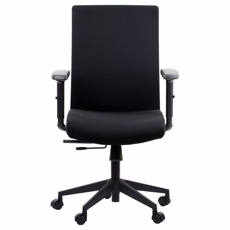 Sedia da ufficio ergonomica girevole RIVERTON F/L, braccioli regolabili, seduta scorrevole (avanti-indietro), nero