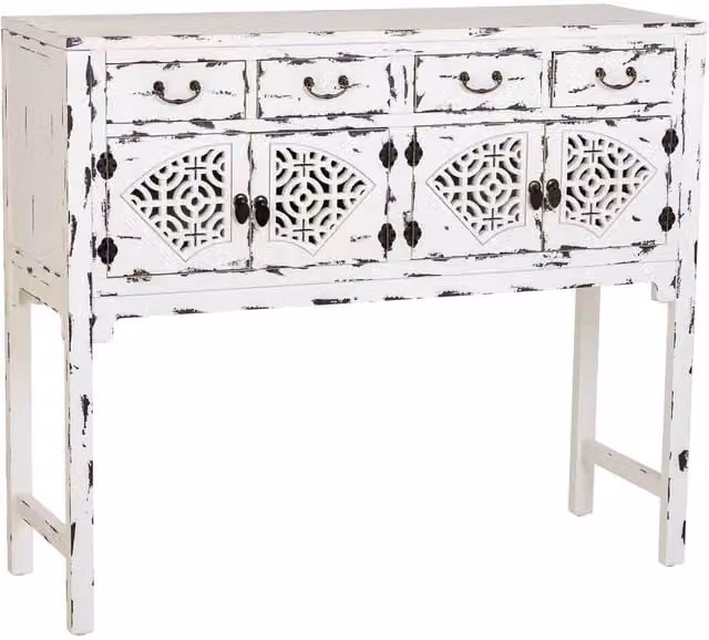 Console in legno laccato bianco 120x40x102h cm