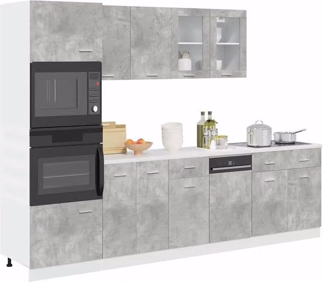 Set Mobili da Cucina 7 pz Lyon Grigio Cemento 3324856