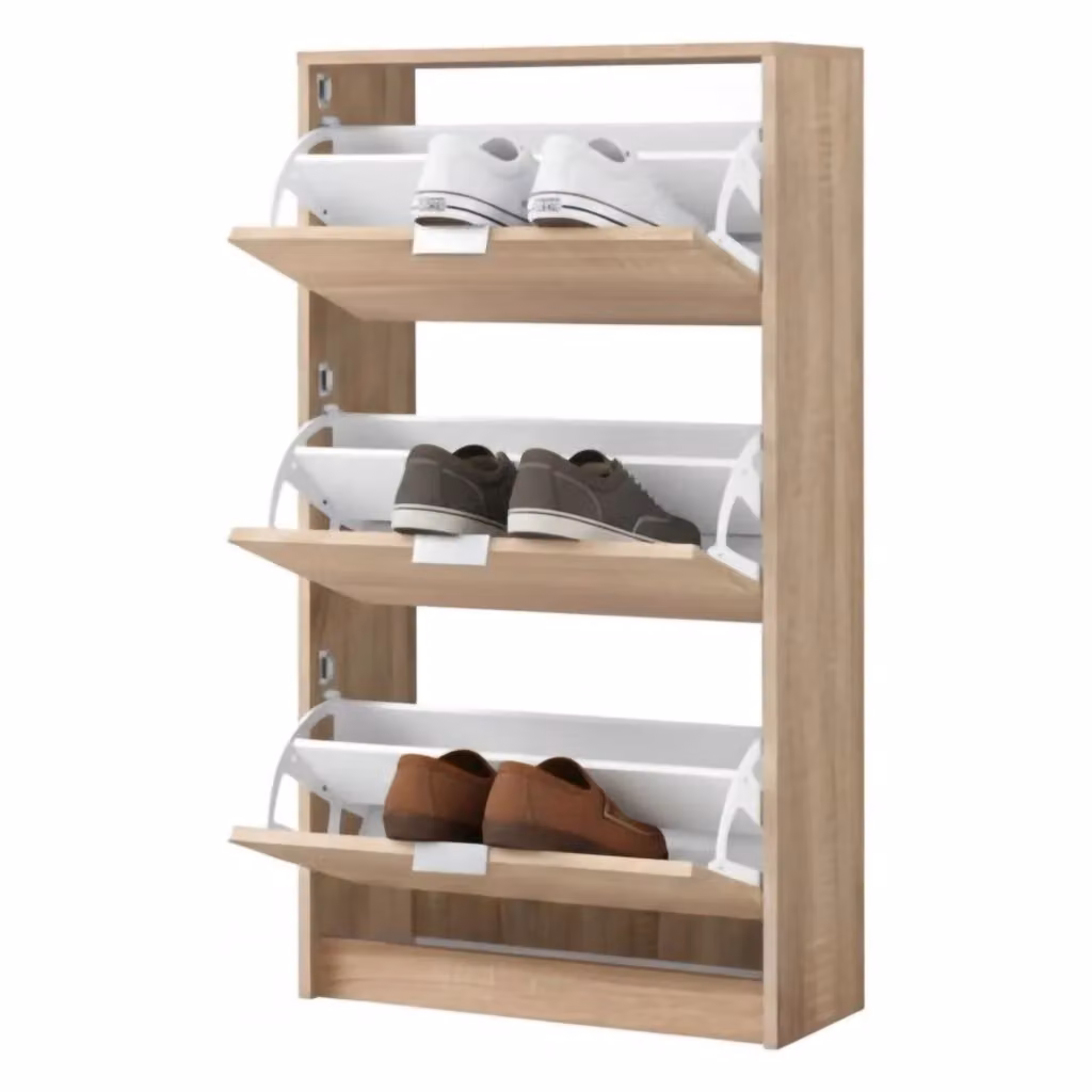 Scarpiera Marradi DMORA in Rovere Marrone con Ante a Battente e Ripiani Interni L: 67 cm, P: 28 cm, H: 119 cm – 2